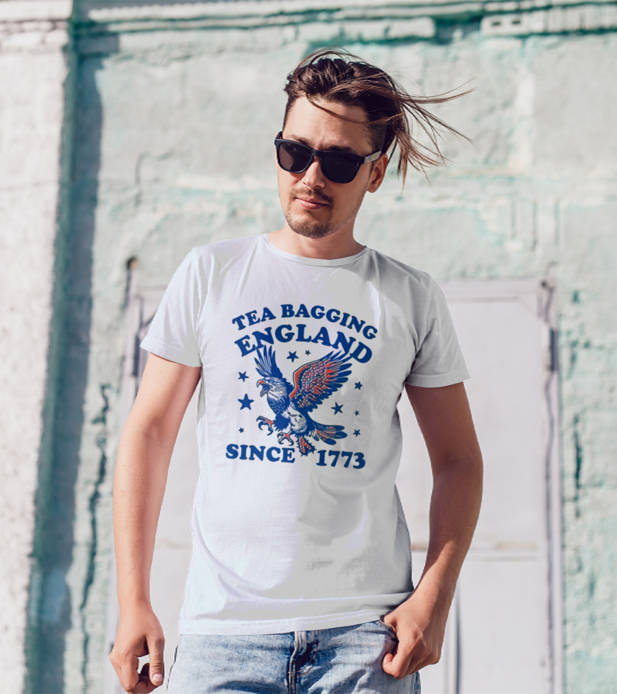 Tea Bagging England Since 1773 Bald Eagle And Stars T-Shirt