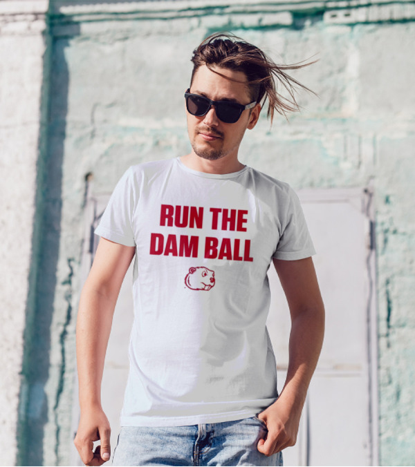 Run The Dam Ball Beaver Minot State T-Shirt