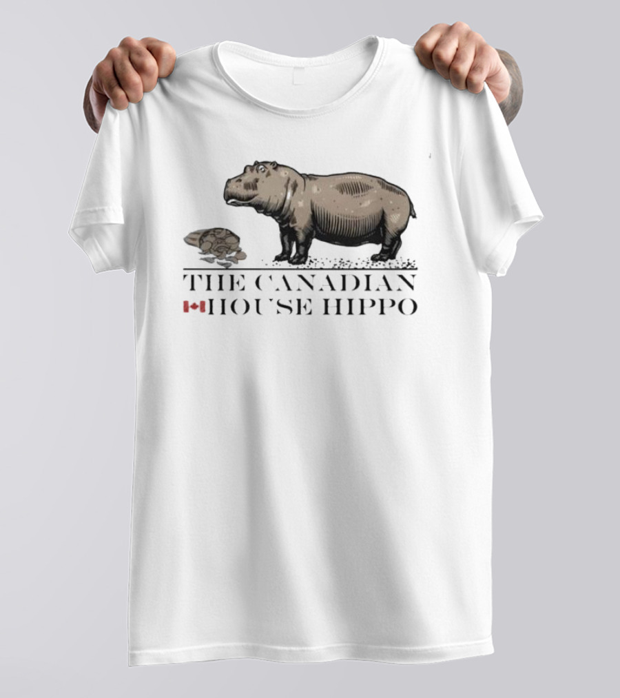 Canadian House Hippo With Turtle And Leaf Icon T-Shirt