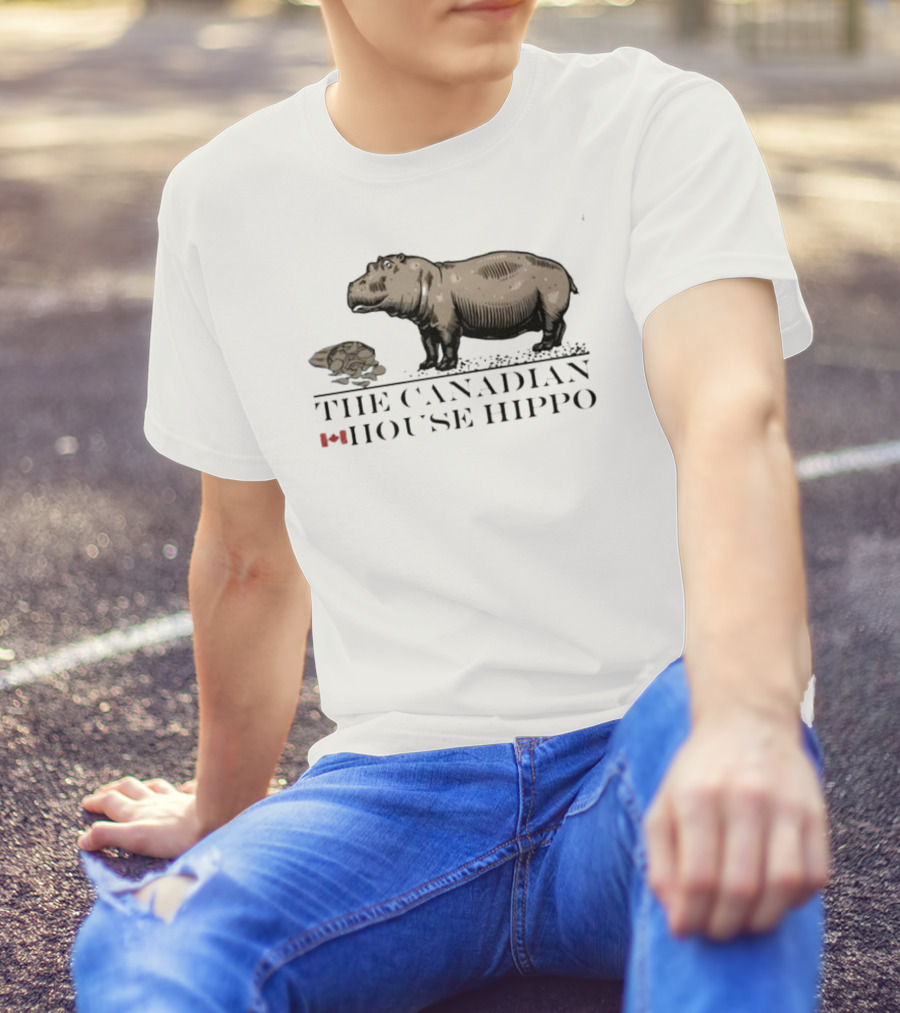 Canadian House Hippo With Turtle And Leaf Icon T-Shirt