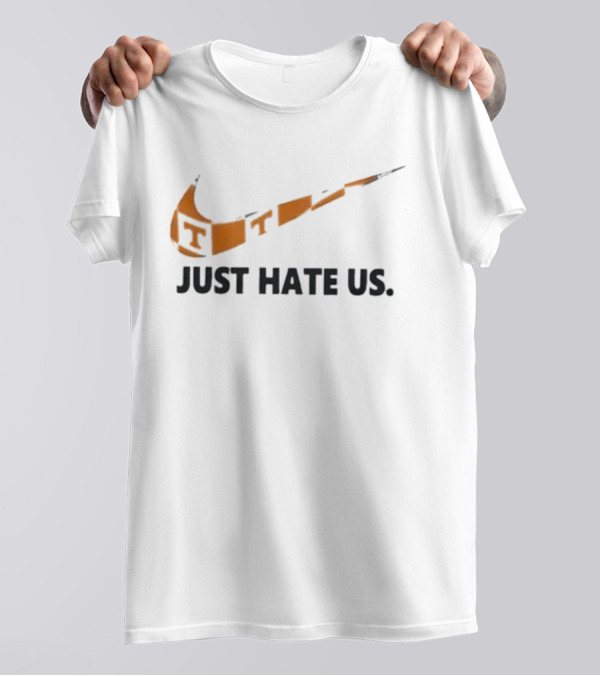 Tennessee Volunteers Just Hate Us Nike Swoosh Parody T-Shirt