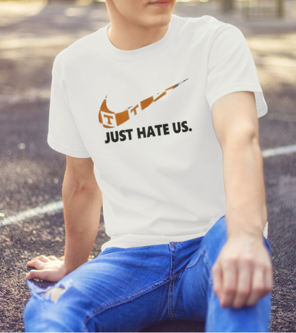 Tennessee Volunteers Just Hate Us Nike Swoosh Parody T-Shirt