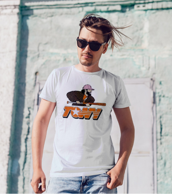 Tennessee Tony 2024 National Champs Baseball Star With Bat And Leopard Jacket T-Shirt