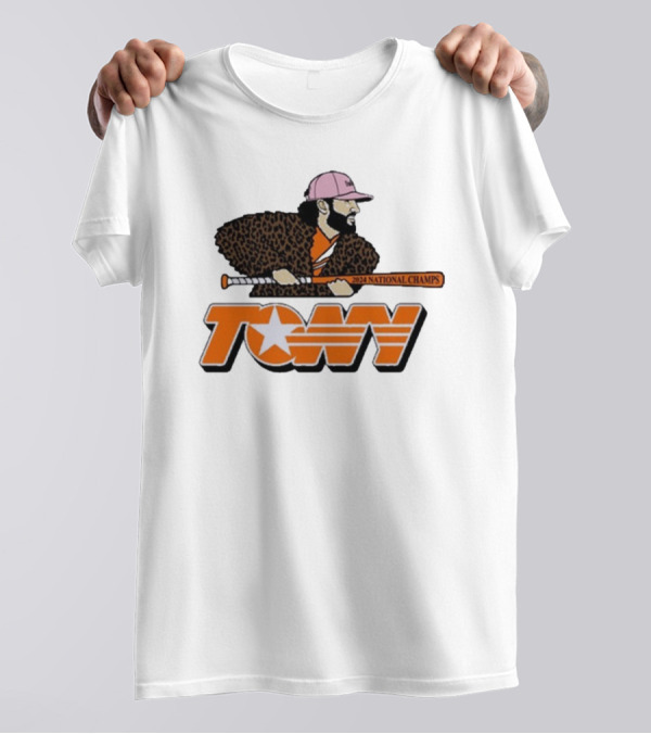 Tennessee Tony 2024 National Champs Baseball Star With Bat And Leopard Jacket T-Shirt