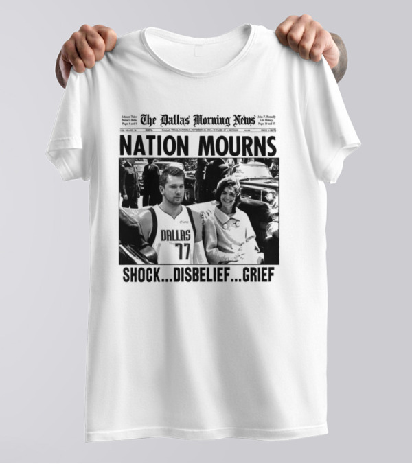 The Dallas Morning News Nation Mourns Shock Disbelief Grief Basketball Player And Smiling Woman T-Shirt