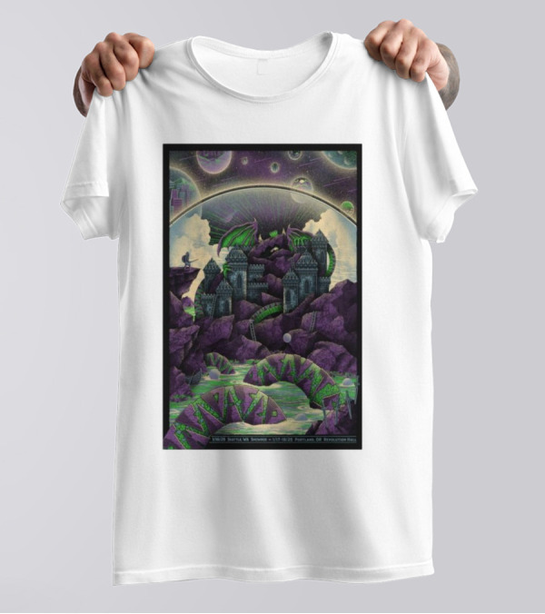 The Disco Biscuits 2025 Shows Seattle WA Portland OR Dragon Castle Theme T-Shirt