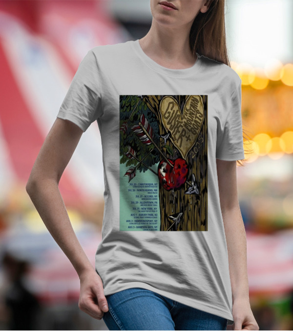 Guster The Mountain Goats Tour 2025 Dates Chautauqua Amphitheater Arrowood Farms Archer Music Hall T-Shirt