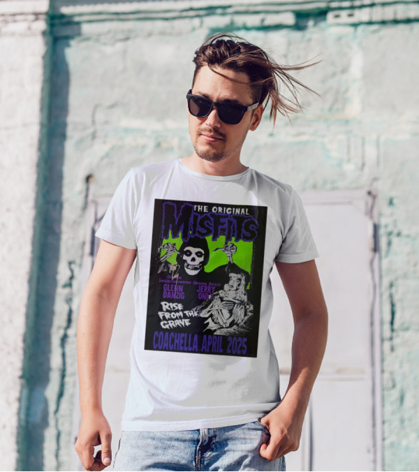 The Original Misfits Coachella April 2025 Glenn Danzig Jerry Only Rise From The Grave T-Shirt