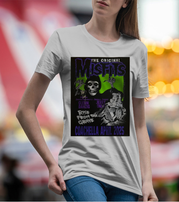 The Original Misfits Coachella April 2025 Glenn Danzig Jerry Only Rise From The Grave T-Shirt