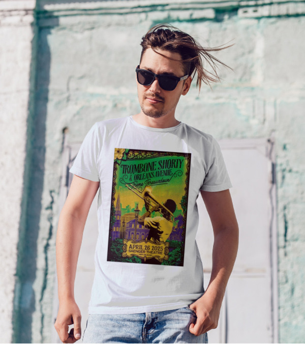 Trombone Shorty & Orleans Avenue Treme Threauxdown April 26 2025 Saenger Theatre New Orleans T-Shirt