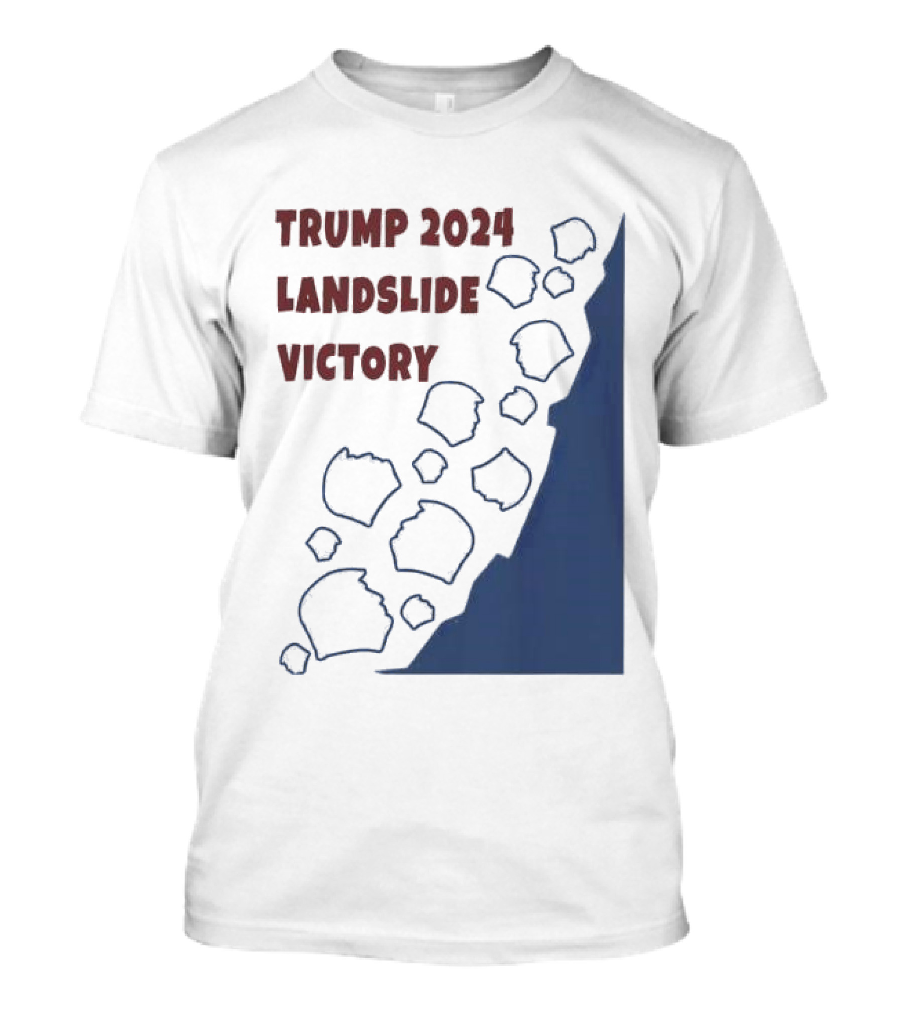 Trump 2024 Landslide Victory Faces Patriots T-Shirt