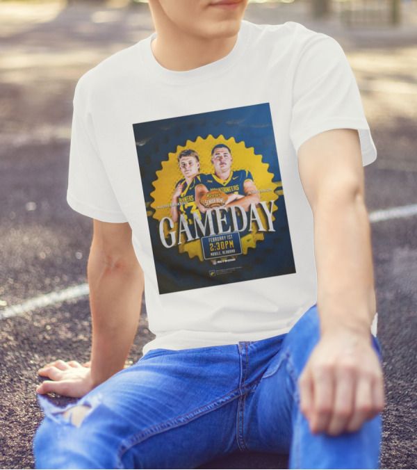 Reese's Senior Bowl Gameday Austin Brinkman Wyatt Milum February 1st 2:30PM Mobile Alabama West Virginia Mountaineers Football T-Shirt