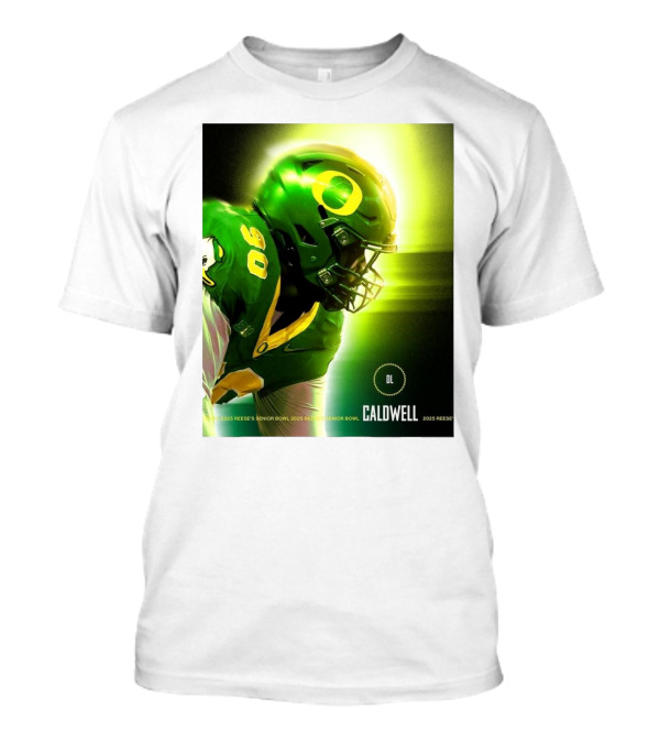 2025 Reese's Senior Bowl Oregon Ducks Caldwell Football T-Shirt