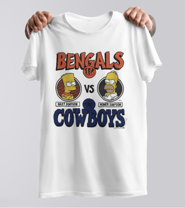 Bengals 13 Vs Simpsons Cowboys Bart Vs Homer T-Shirt