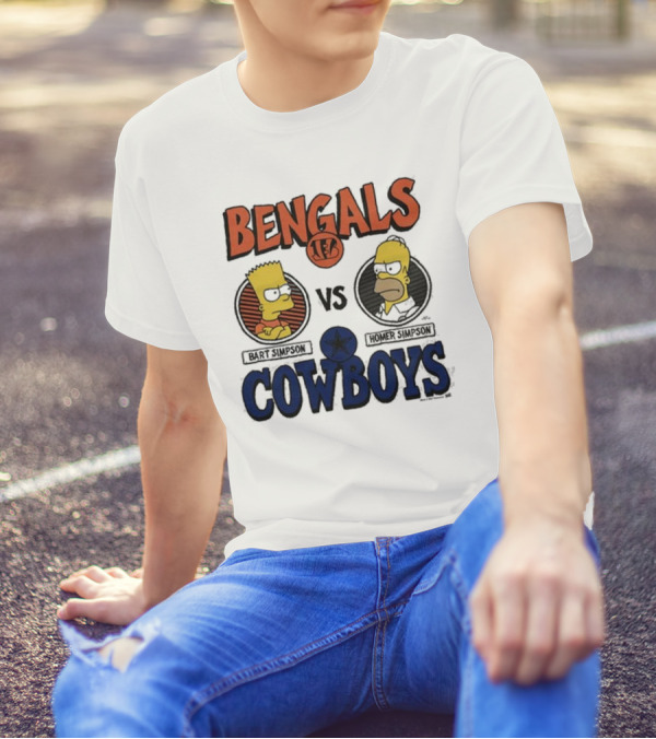 Bengals 13 Vs Simpsons Cowboys Bart Vs Homer T-Shirt