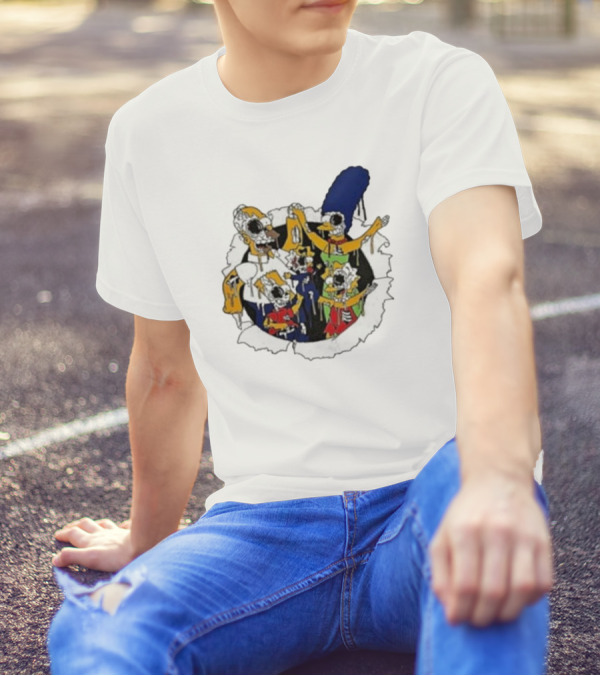 Zombie Family Simpsons Characters Dripping Melting Style T-Shirt