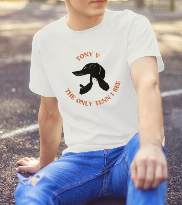 TONY V THE ONLY TENN I SEE Orange Text T-Shirt