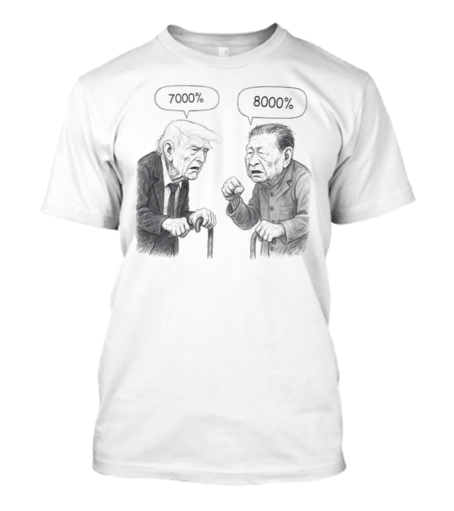Trump Vs Xi Jinping War Tariffs 2025 7000% 8000% T-Shirt