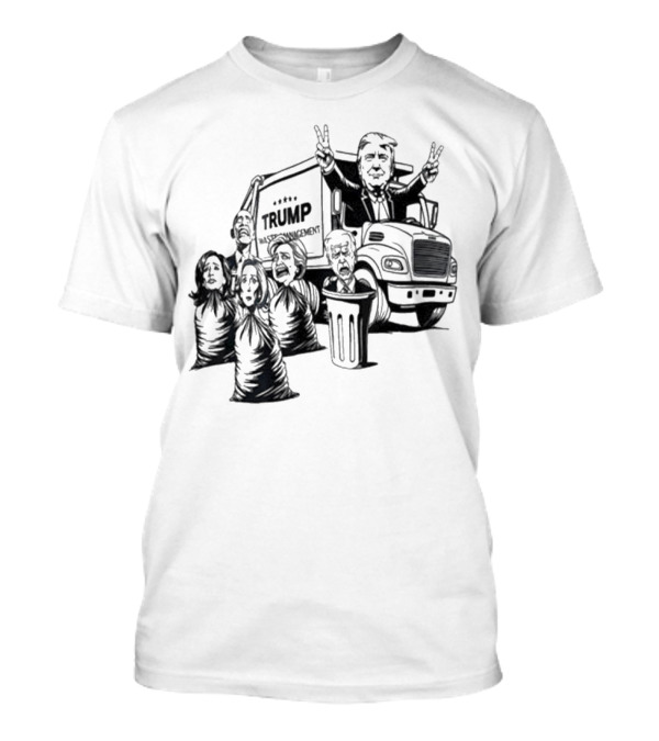Trump Waste Management Garbage Truck Cartoon Imagery T-Shirt