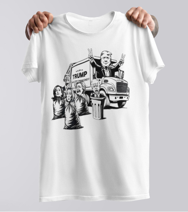 Trump Waste Management Garbage Truck Cartoon Imagery T-Shirt