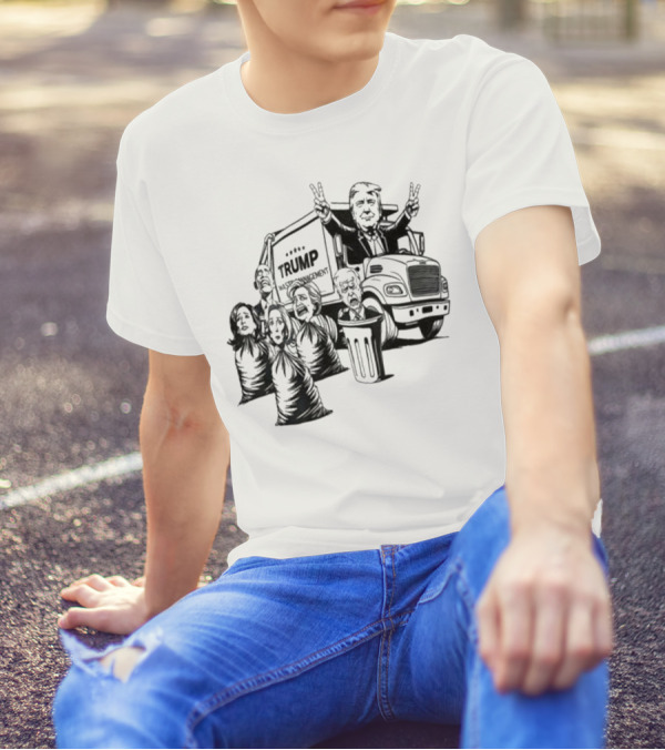 Trump Waste Management Garbage Truck Cartoon Imagery T-Shirt