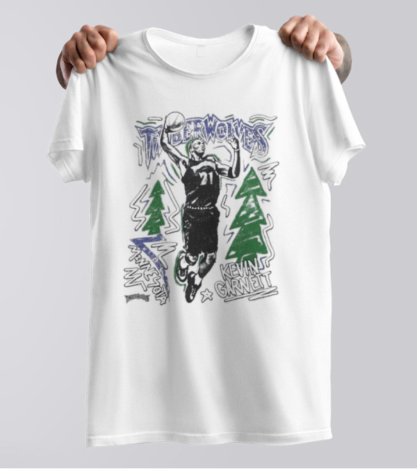 Minnesota Timberwolves Hardwood Kevin Garnett 21 Basketball Legend T-Shirt