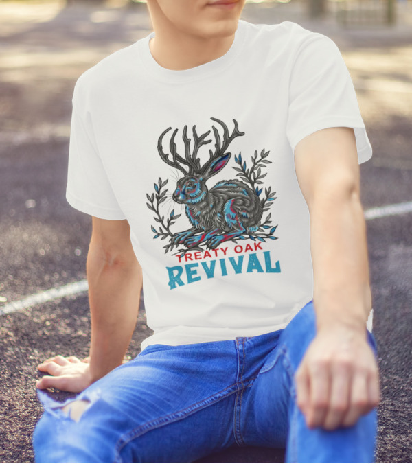 Treaty Oak Revival Jack Rabbit Psychedelic Colorful Illustration T-Shirt