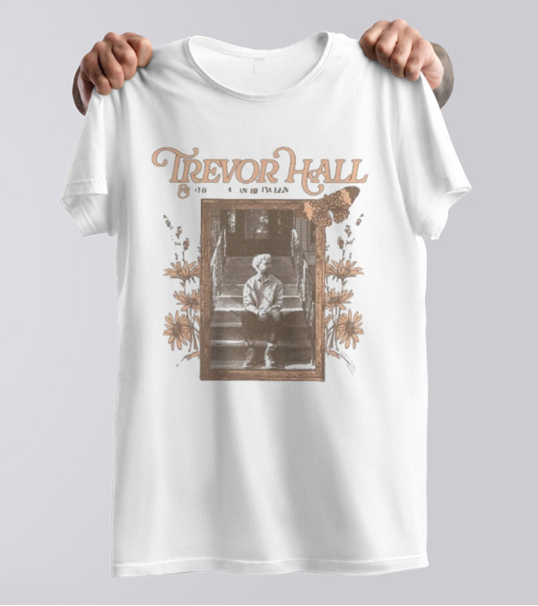 Trevor Hall The Great In-Between Tour Vintage Floral Boot Butterflies T-Shirt