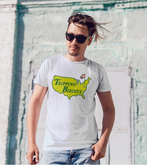 Tripping Birdies USA Map Masters Golf Flag 41 T-Shirt