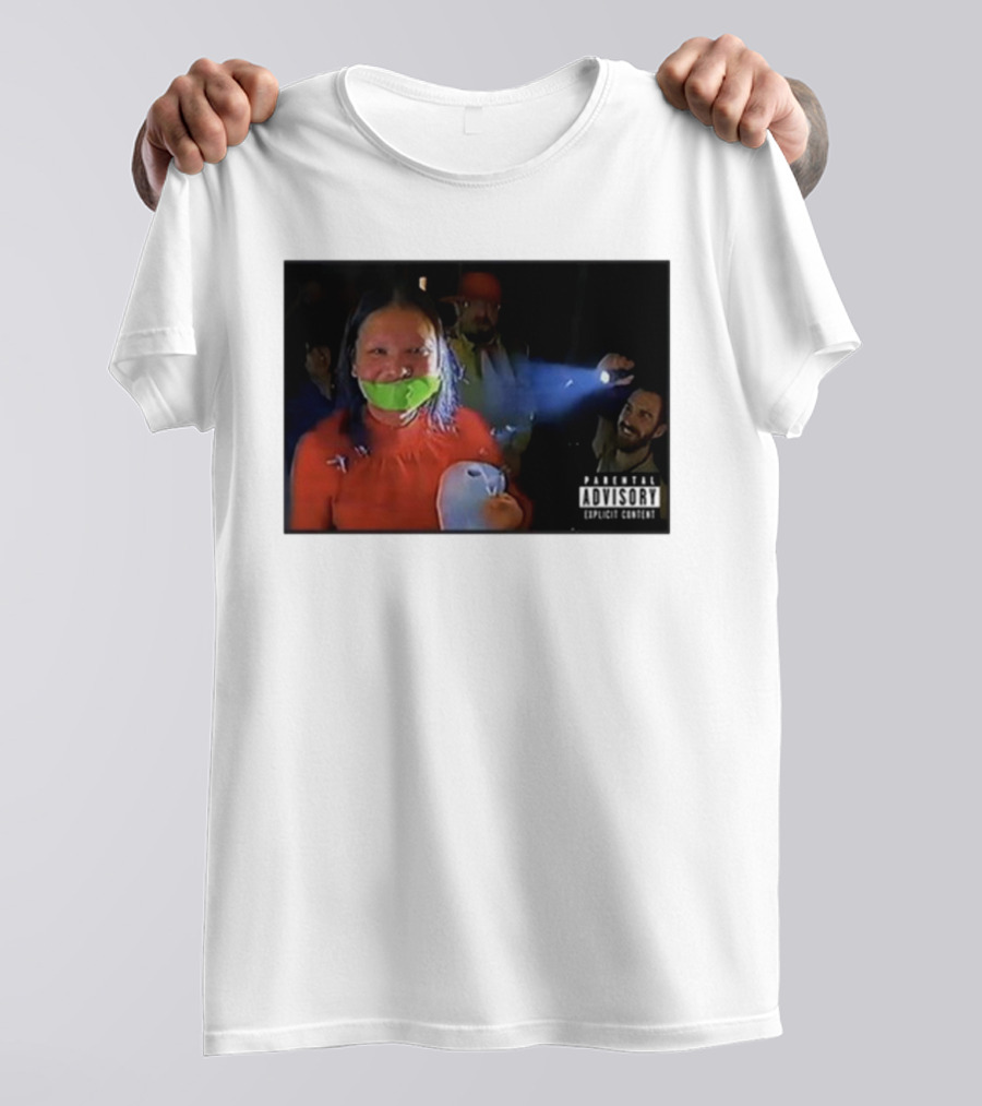 Trishabriellee Fishtank Parental Advisory Explicit Content Tape T-Shirt