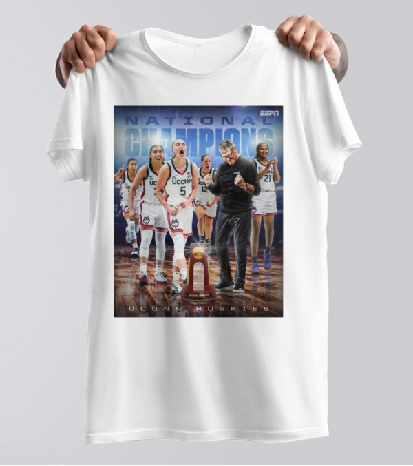 UConn Huskies NCAA National Champions Victory Celebration T-Shirt