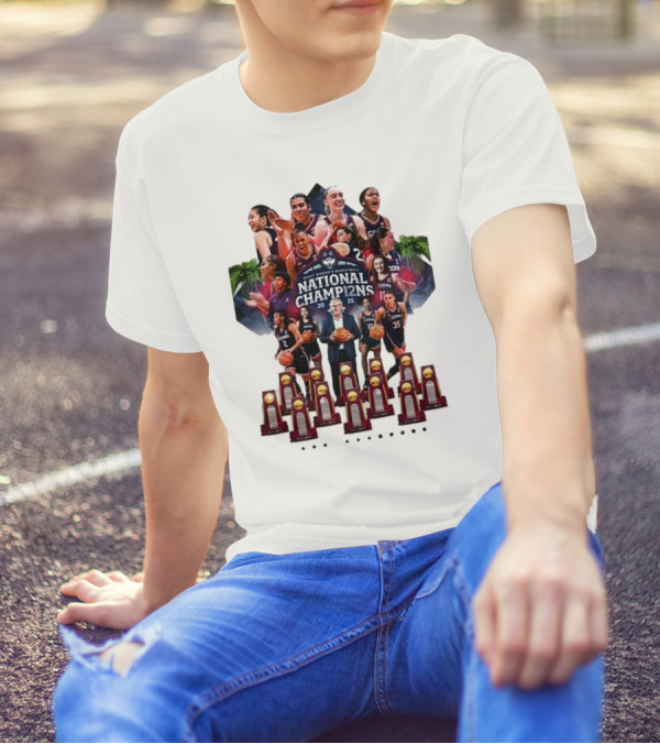 UConn Women's Basketball National Champ12ns 2025 NCAA 12th Title Celebration T-Shirt