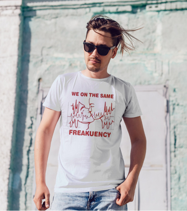 We On The Same Freakuency Sketch Line Waveform Art T-Shirt