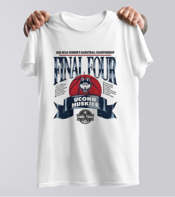 UConn Huskies Final Four Women's Basketball 2025 Banner T-Shirt