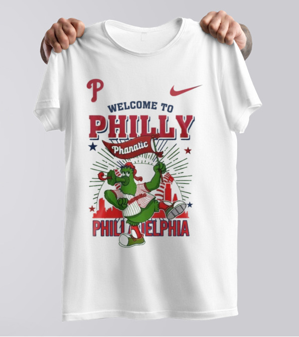 Welcome To Philly Phanatic Philadelphia Phillies Nike Skyline T-Shirt