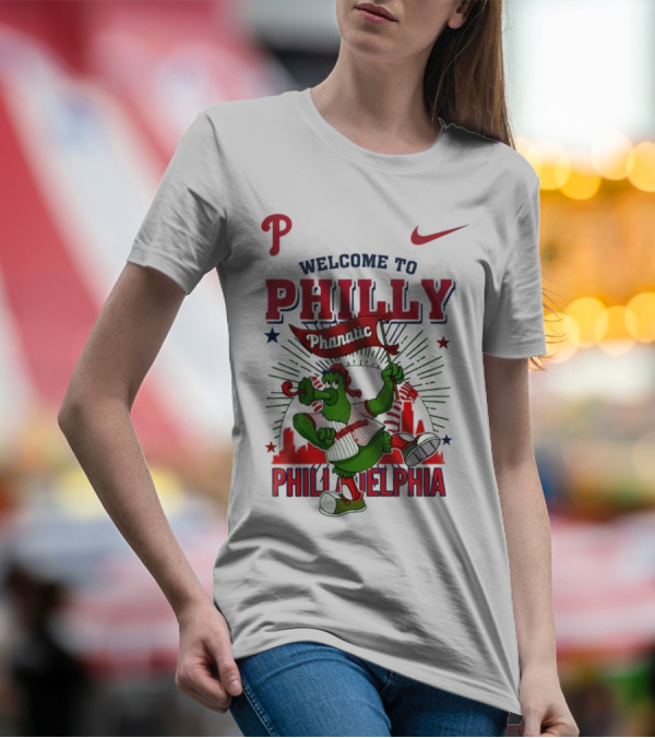 Welcome To Philly Phanatic Philadelphia Phillies Nike Skyline T-Shirt