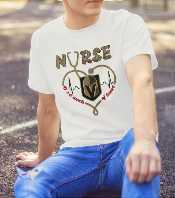 Vegas Golden Knights Nurse Heart Of Gold Appreciation Night 2025 T-Shirt
