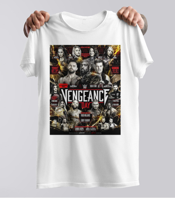 Vengeance Day Triple-Threat NXT Championship Match Austin Theory Vs Oba Femi Vs Grayson T-Shirt