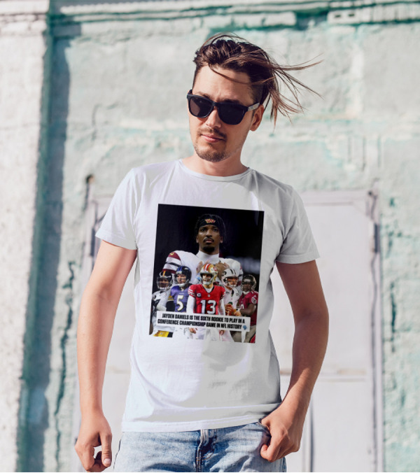 Washington Commanders Jayden Daniels Sixth Rookie Historic NFL Conference Championship Round T-Shirt