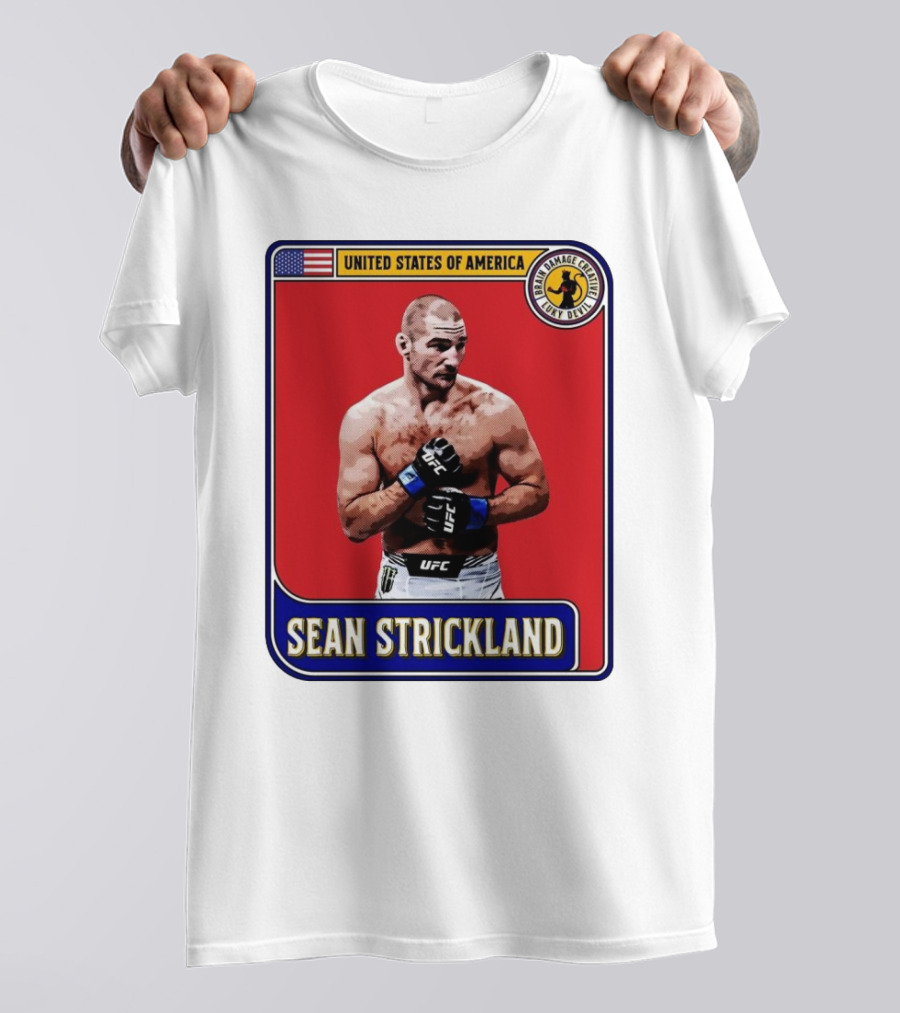 United States Of America Sean Strickland UFC Brain Damage Creative Luky Devil T-Shirt