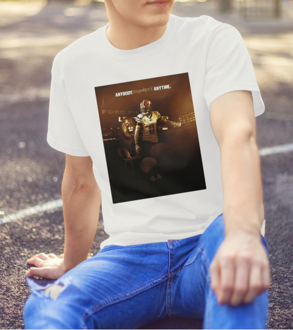 Washington Commanders Mike Sainristil Anybody Anywhere Anytime Lion Tamer Ford Field T-Shirt