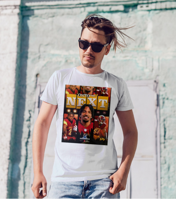 Washington Commanders Onto The Next NFC Championship Featuring Players And Team Logo T-Shirt