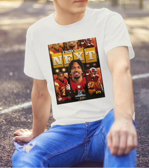 Washington Commanders Onto The Next NFC Championship Featuring Players And Team Logo T-Shirt