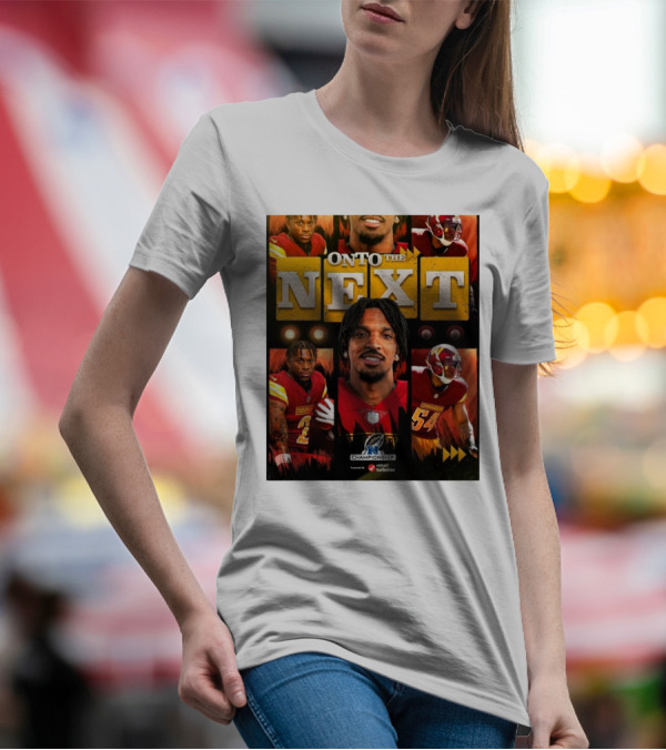 Washington Commanders Onto The Next NFC Championship Featuring Players And Team Logo T-Shirt