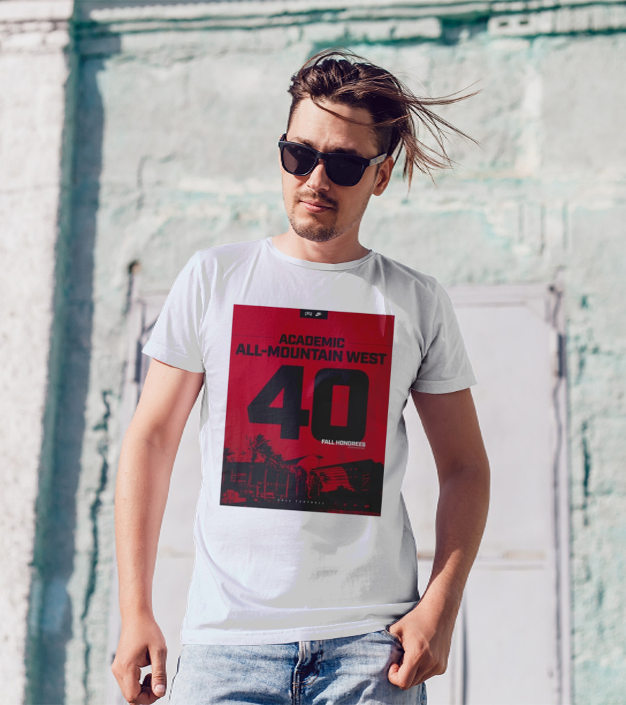 UNLV Football Academic All-Mountain West 40 Fall Honorees Program Record T-Shirt