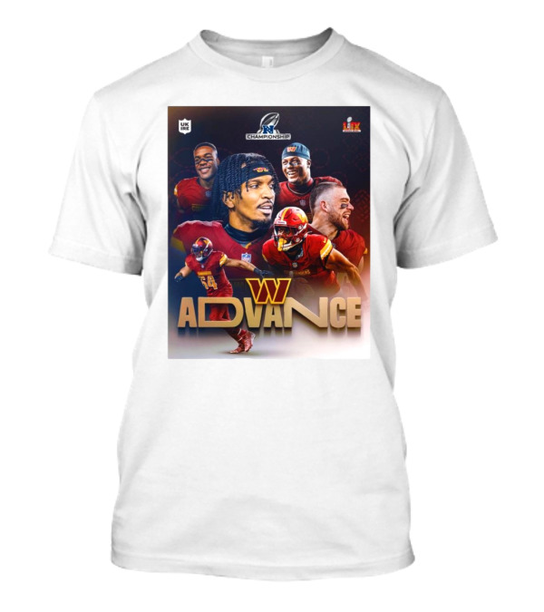 NFC Championship Advance Washington Commanders 2024 Appearance History T-Shirt