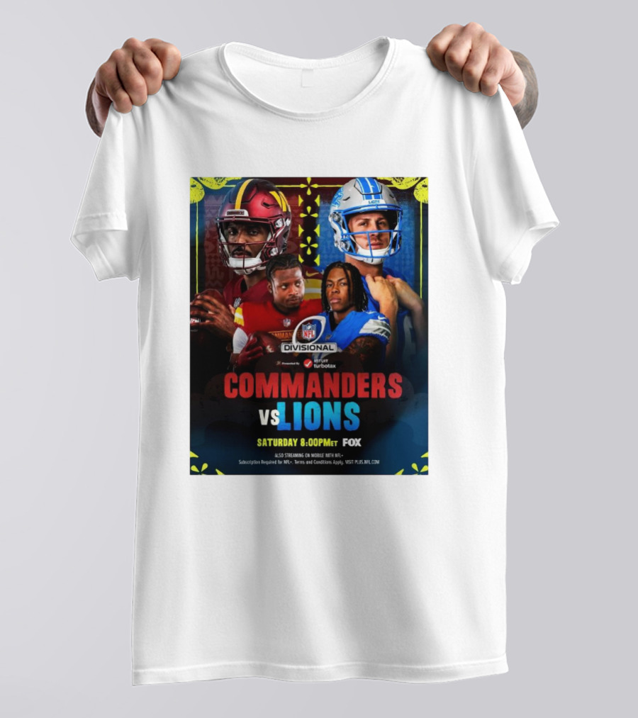 Commanders Vs Lions NFL Divisional Showdown Saturday 8:00PM ET On FOX T-Shirt