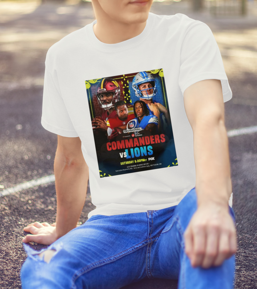 Commanders Vs Lions NFL Divisional Showdown Saturday 8:00PM ET On FOX T-Shirt