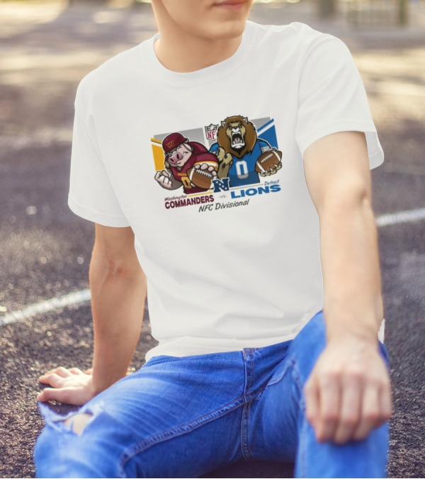 Washington Commanders Vs Detroit Lions NFL NFC Eric Poole Matchup Mascots T-Shirt