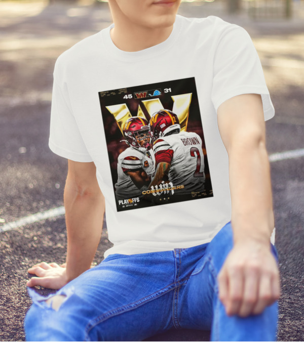 Washington Commanders 45–31 Win Over Detroit Lions NFL Playoffs 5-Time World Champions T-Shirt
